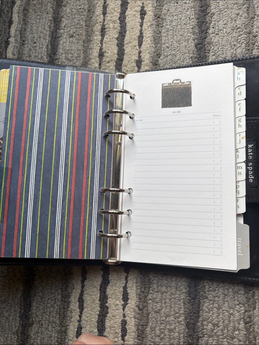 Kate Spade - Vintage 6-ring Pocket Planner in Black Nylon-Excellent Condition! - Picture 5 of 8